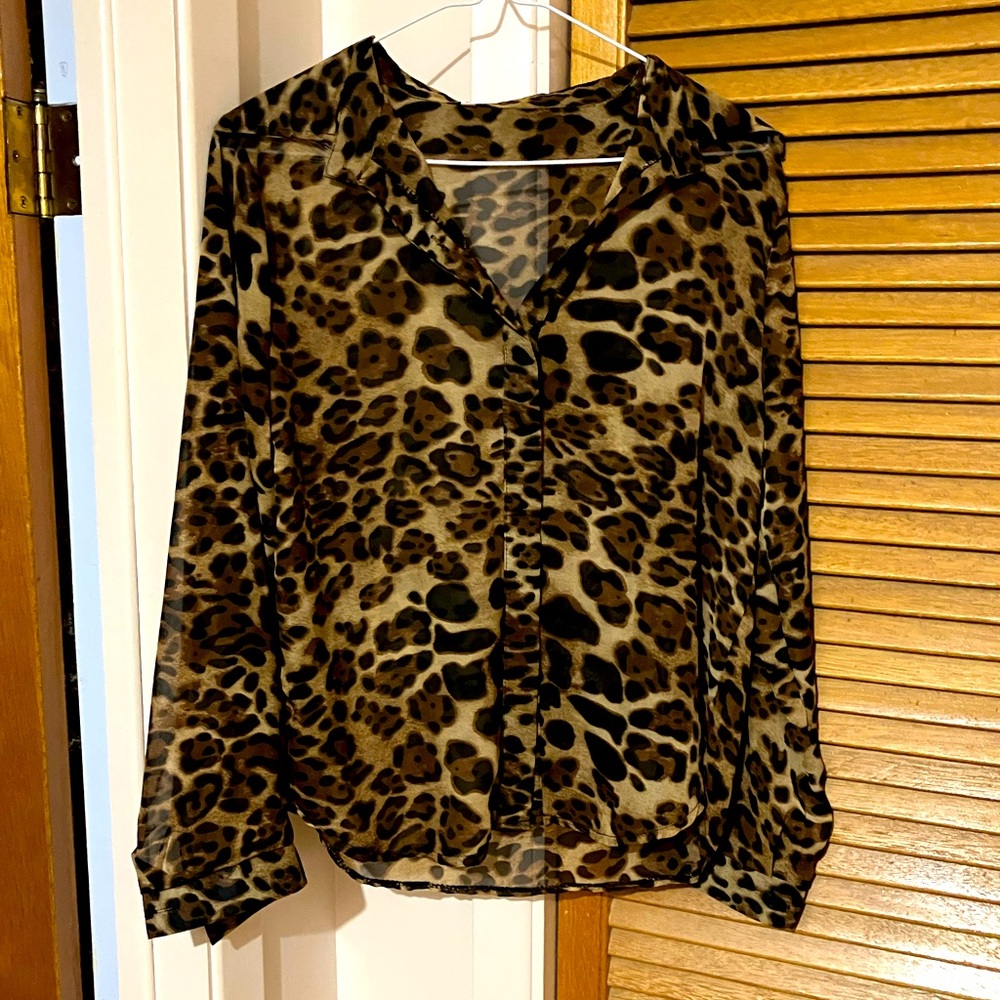 🌷2/18$🌷Leopard Print Sheer Blouse